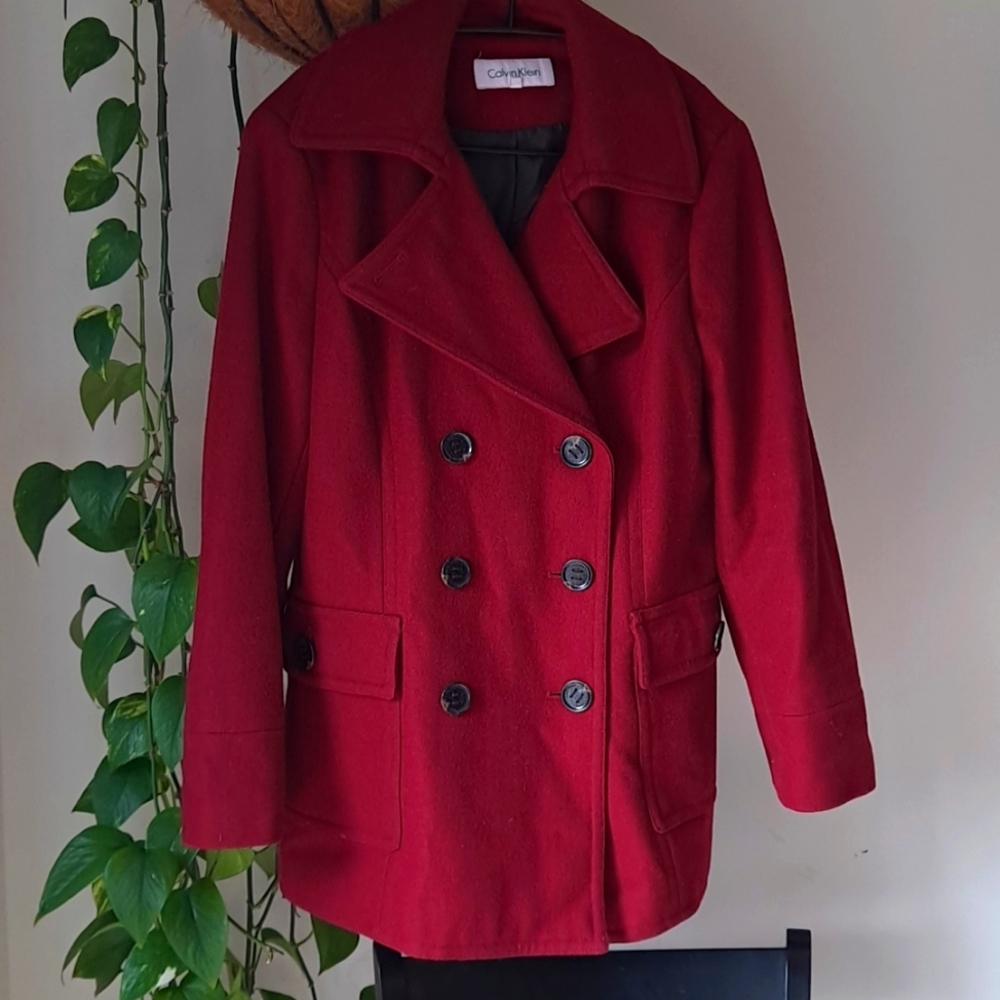 Calvin Klein pea coat wool
